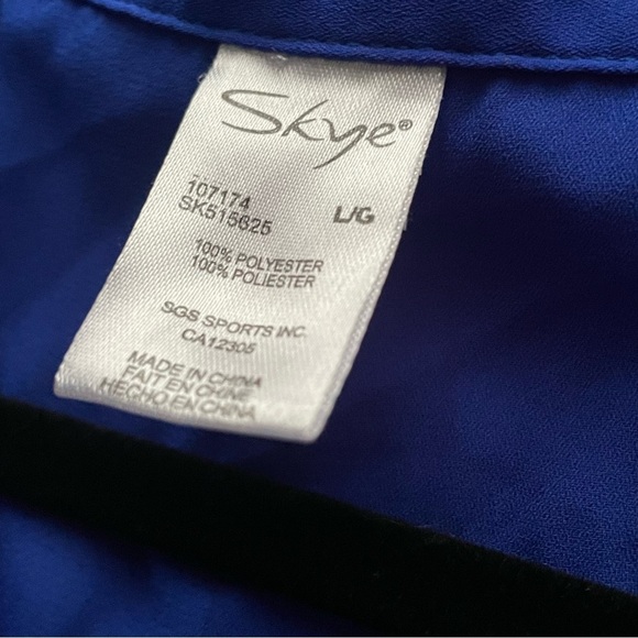 Skye semi sheer high low sleeveless shirt dress size large blue - Picture 5 of 8